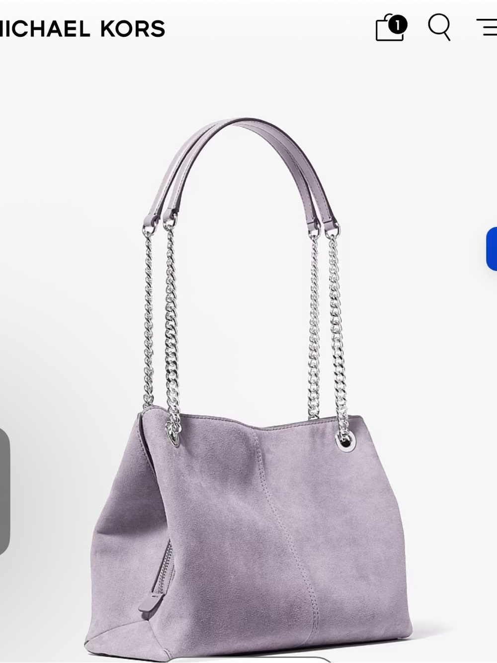 Michael Kors Lavender Suede Chain-Handle Shoulder Bag NWT